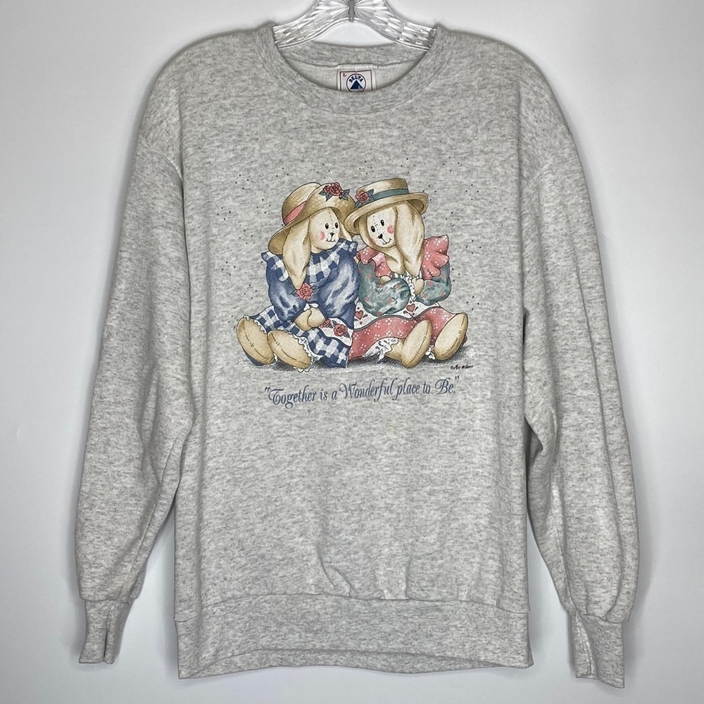 Vintage Delta Together Is A Wonderful Place To Be Grey Sweatshirt Large